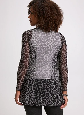 Cheetah Print Mesh Layering Top