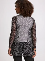 Cheetah Print Mesh Layering Top