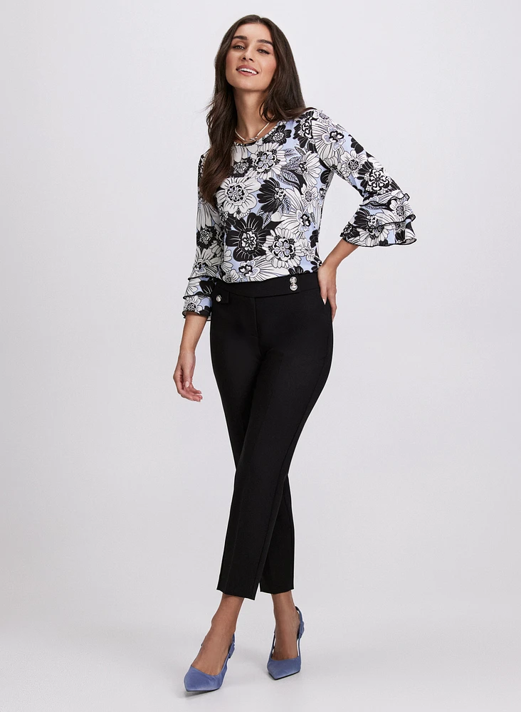 Floral Bell Sleeve Top