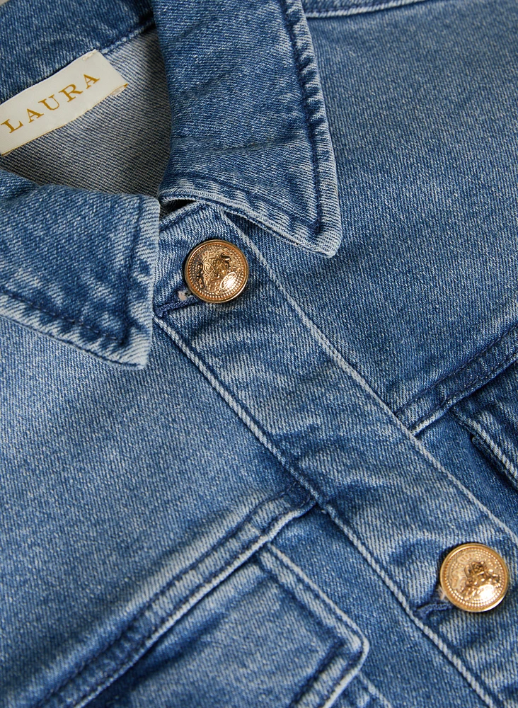 Veste en jean boutonnée