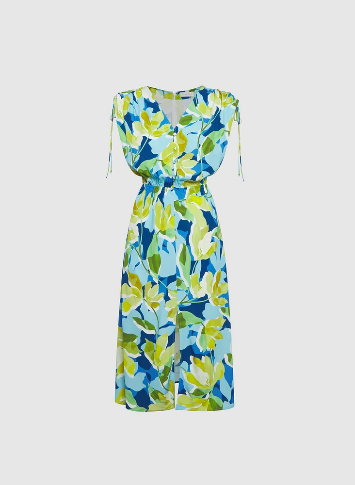 Robe midi à motif floral