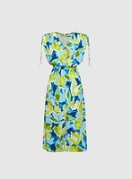 Robe midi à motif floral