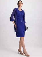 Lace Jacket & Jersey Dress Set