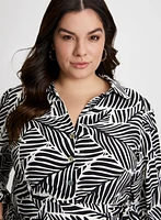 Leaf Print Midi Dress