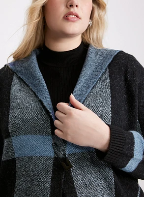 Cardigan tunique carreauté