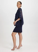 Robe effet cape à paillettes