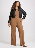 Studded Vegan Leather Jacket & Olivia Pull-On Wide-Leg Pants