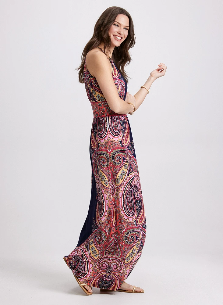 Paisley Placement Print Dress