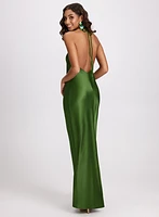 Satin Halter Neck Dress