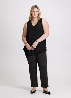 Blouse à effet étagé et pantalon jambe droite à enfiler