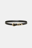 Curved Hardware Vegan Leather Belt