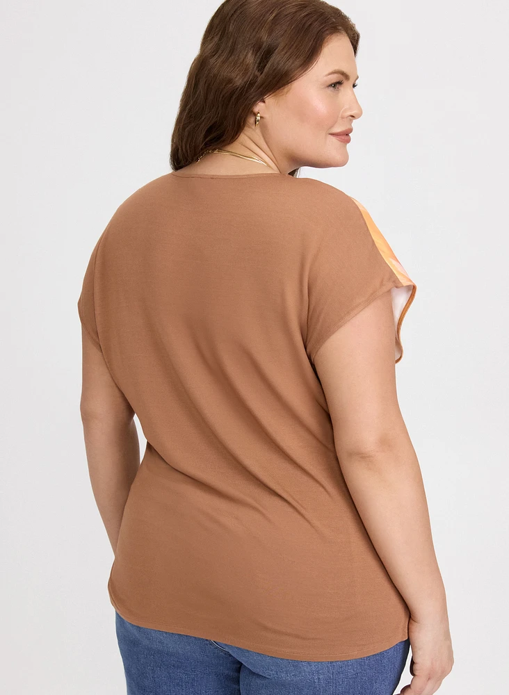 Abstract Cap Sleeve Top