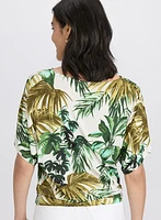 Haut à motif de feuilles tropicales