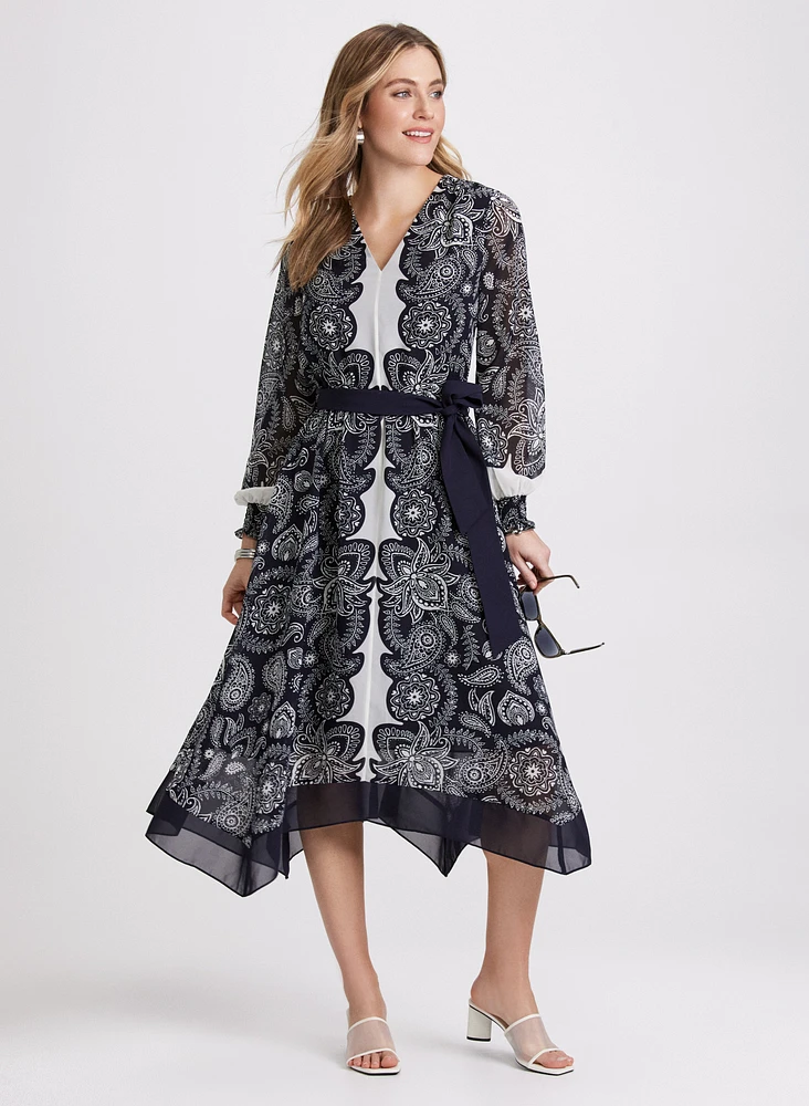 Paisley Placement Print Dress