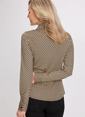 Blouse à manches longues et motif géométrique