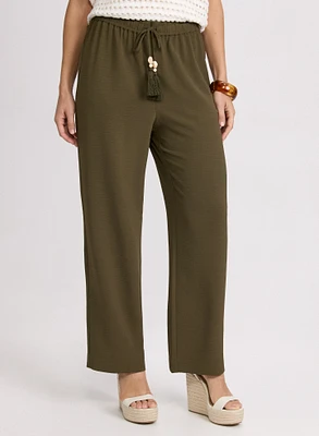 Crinkle Wide-Leg Pants