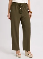 Crinkle Wide-Leg Pants