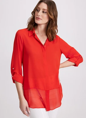 Button-Down Tunic Blouse