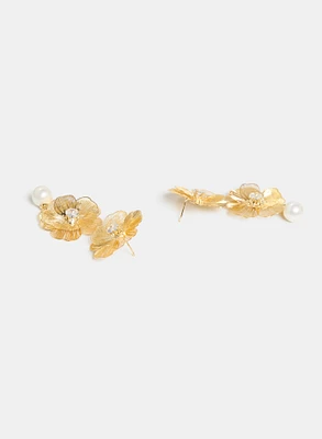 Boucles d'oreilles pendantes florales