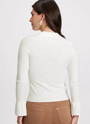 V-Neck Polo Sweater