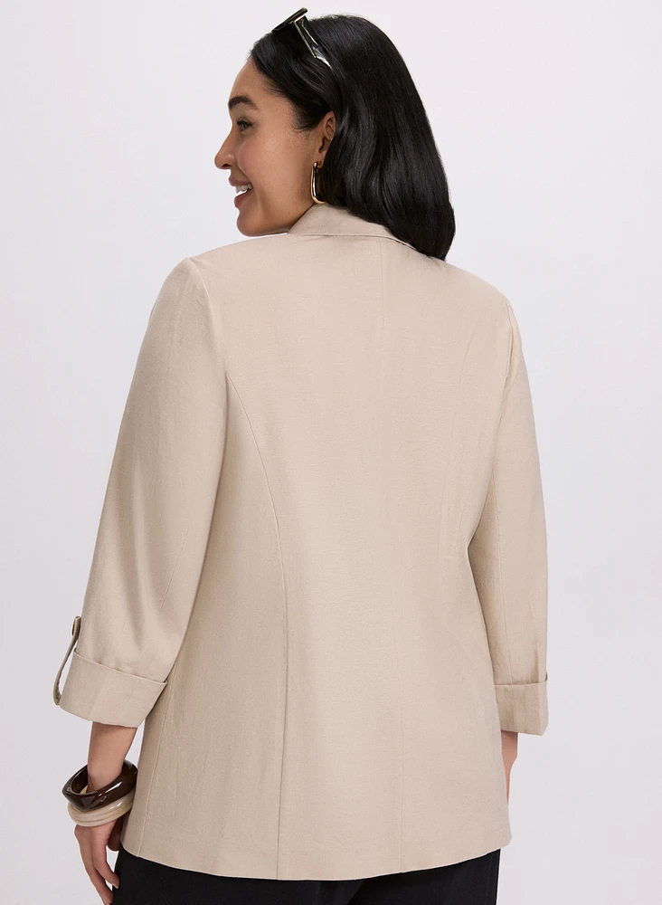 Blazer en mélange de lin