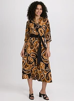 Robe-chemisier à motif paisley