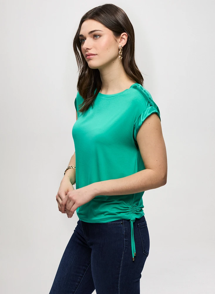 T-Shirt With Satin & Drawstring