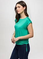 T-Shirt With Satin & Drawstring