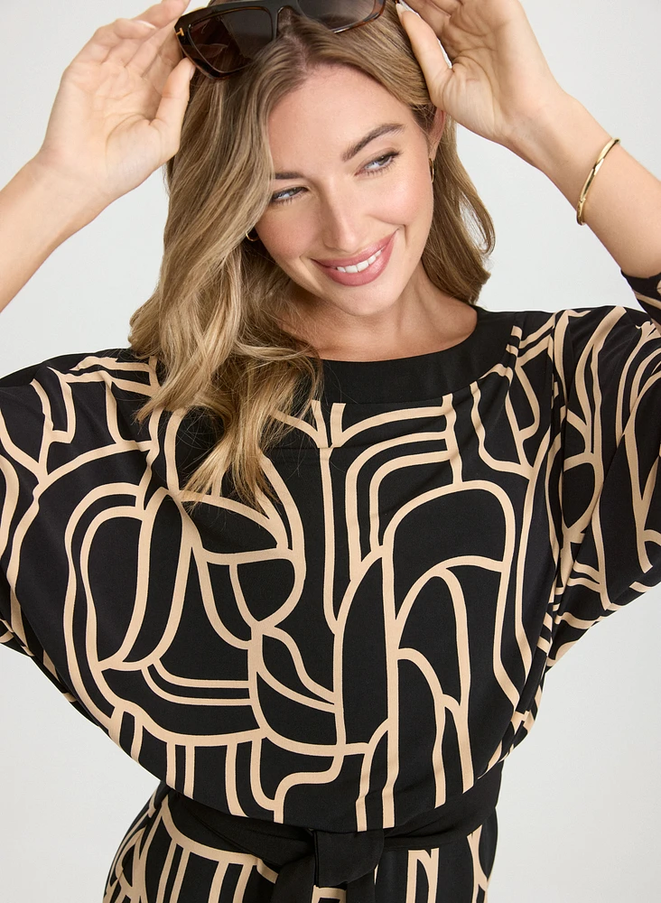 Robe en jersey à motif géométrique