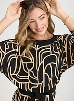 Robe en jersey à motif géométrique