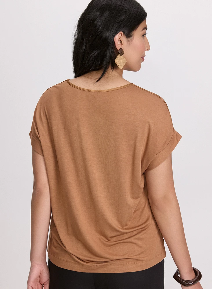 Satin Drop Shoulder Top