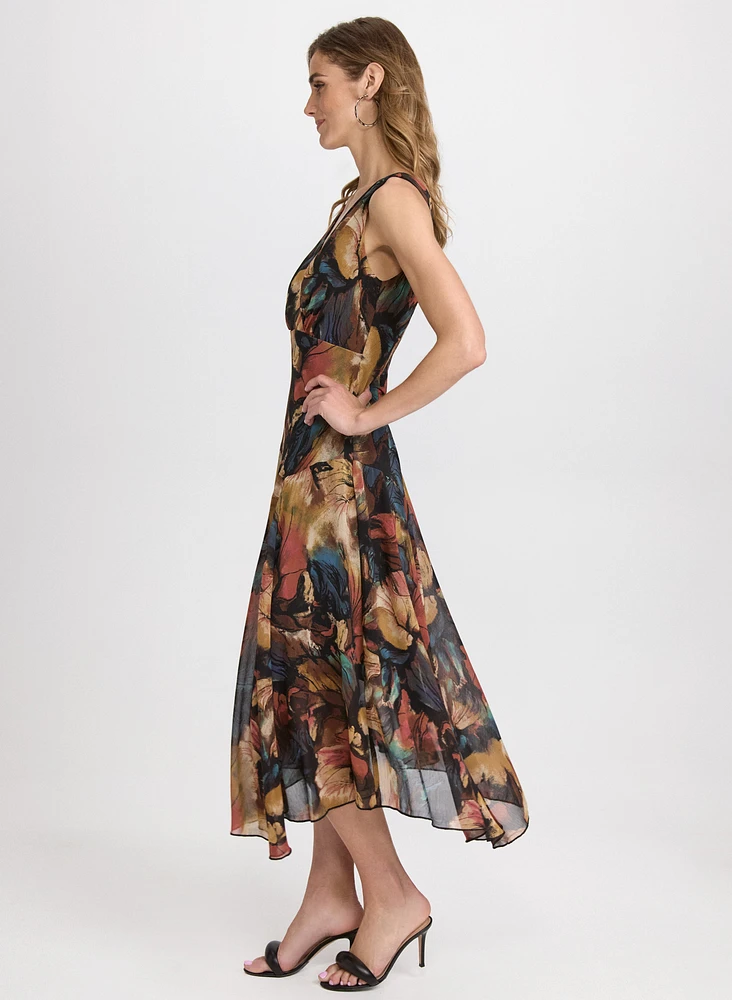 Robe florale en chiffon