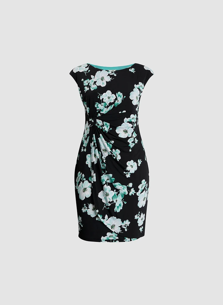 Ruched Waist Floral Dress
