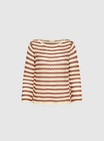 Striped Open Weave Sweater