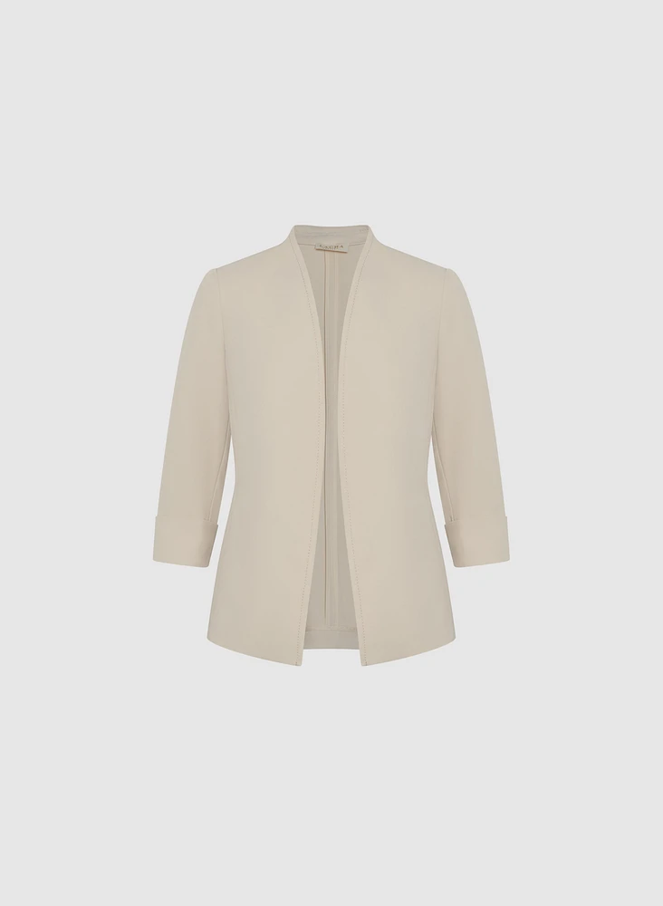 Twill Collarless Jacket