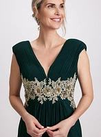 Robe maxi à appliqué de broderies