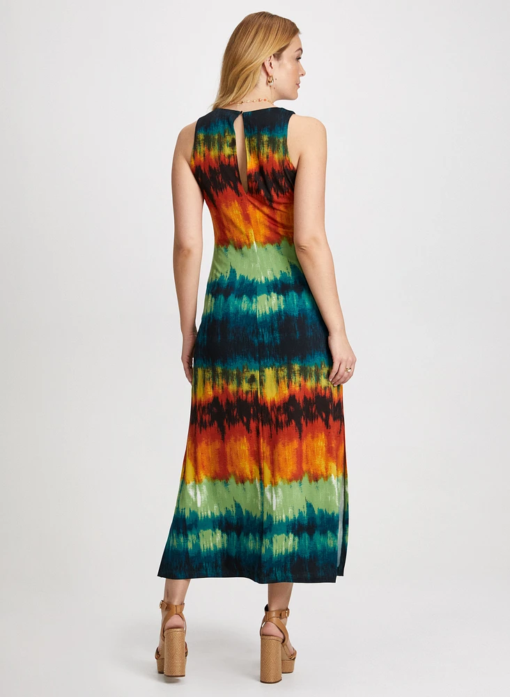 Robe maxi à motif abstrait
