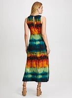 Robe maxi à motif abstrait