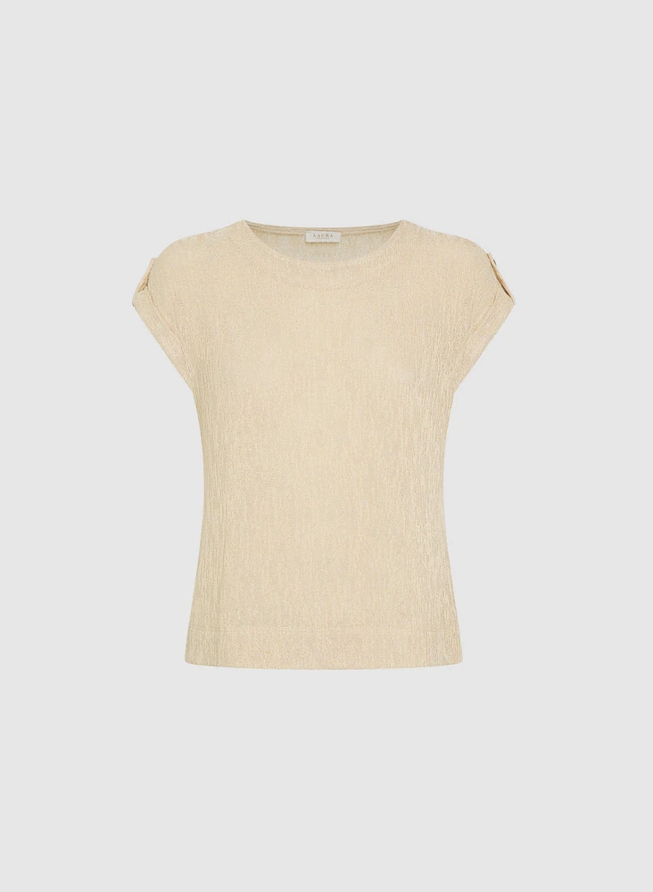 Knit Rolled Sleeve Top