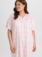 Robe de nuit boutonnée à motif animal