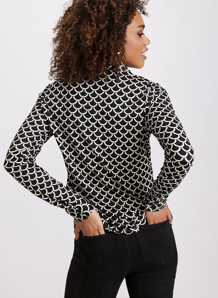 Geometric Print Blouse