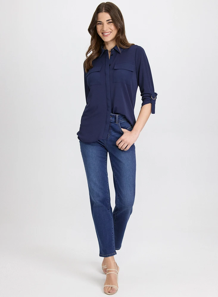Blouse boutonnée en jersey