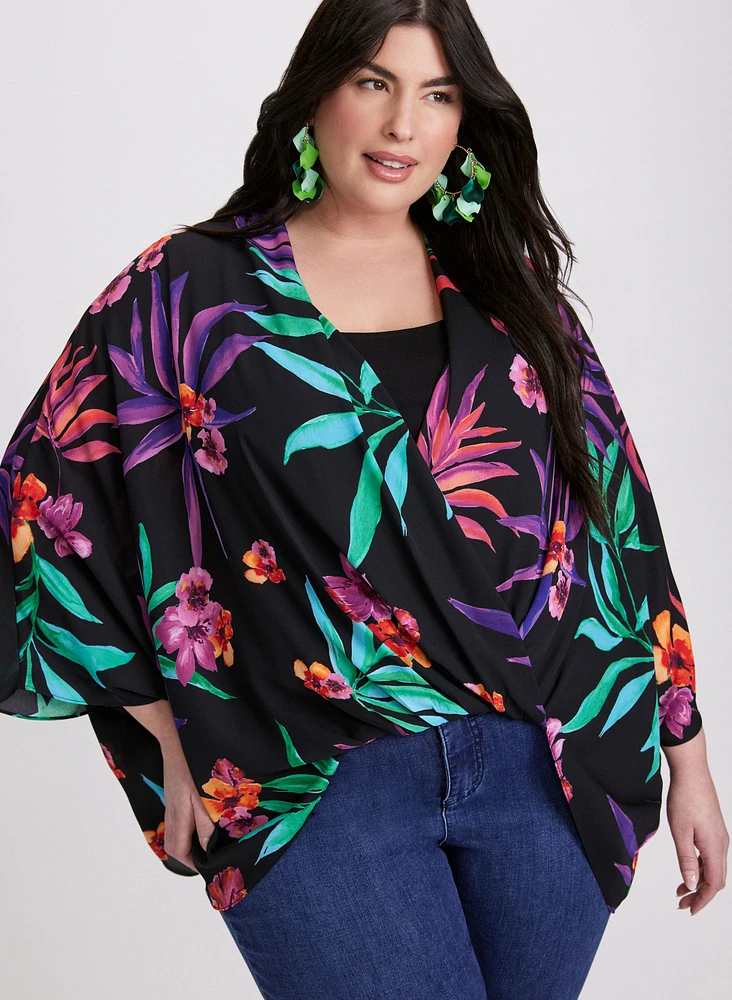 Joseph Ribkoff - Haut floral de style poncho