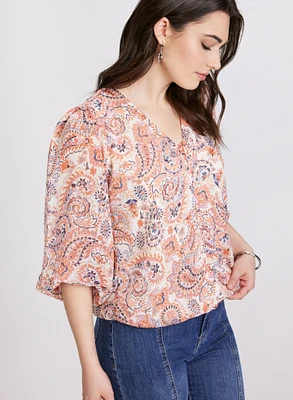 Blouse paisley boutonnée