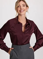 Satin Button Down Blouse