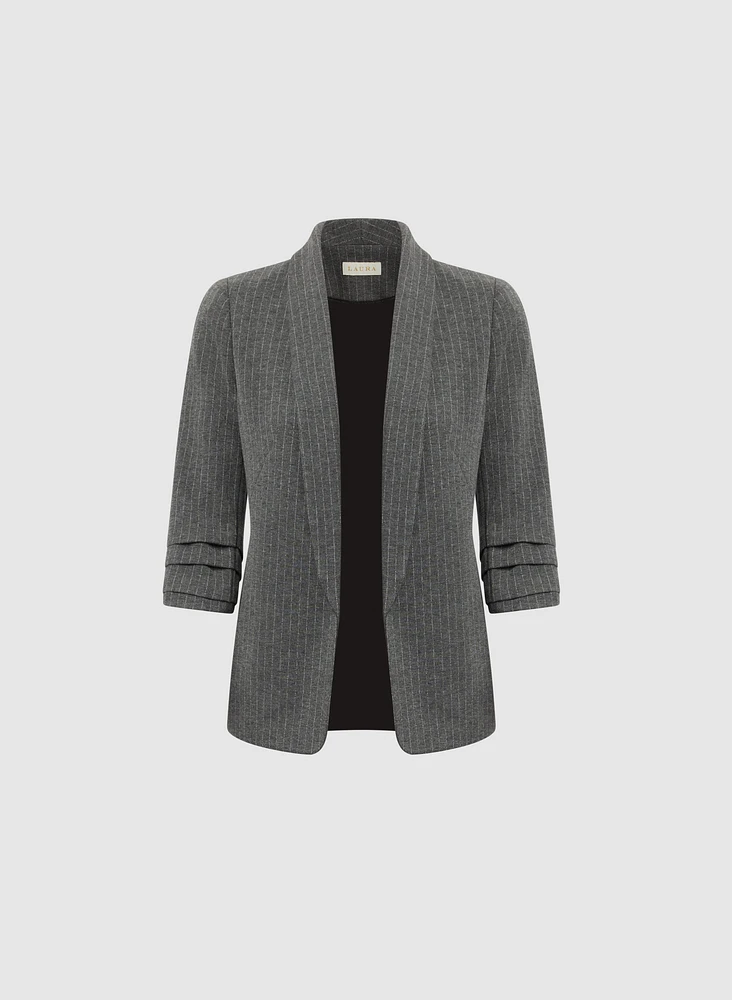 Blazer ouvert à rayures fines