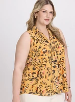 Sleeveless Leopard Print Blouse