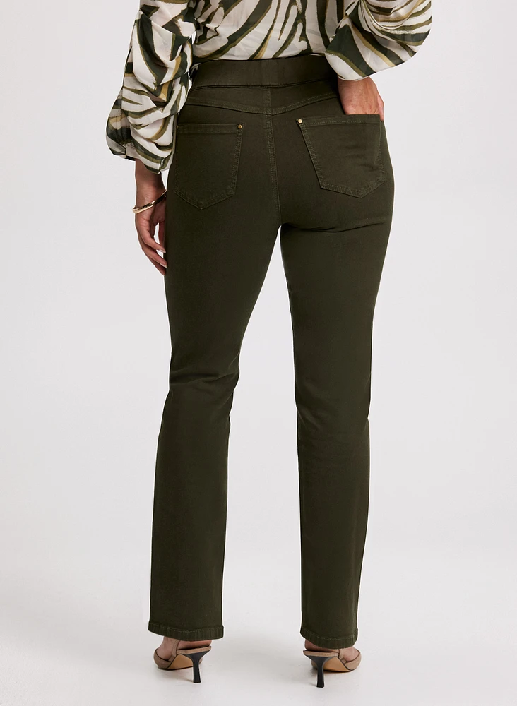 Pull-On Straight Leg Jeans