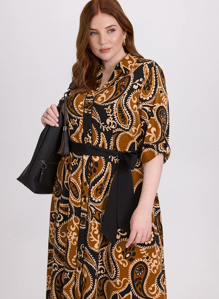 Robe-chemisier à motif paisley