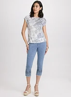 T-shirt chiné à motif paisley